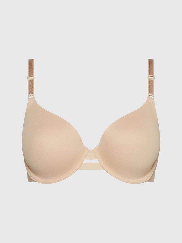 Beige Calvin Klein T-Shirt - Invisibles Women Bra | TDHZ-92807