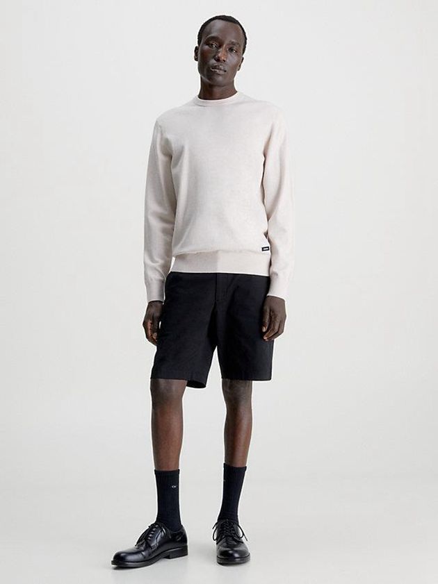 Beige Calvin Klein Tencel Blend Jumper Men Sweater | BDKV-51978