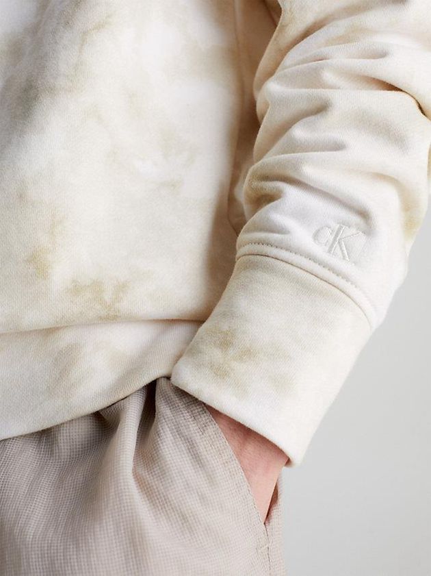 Beige Calvin Klein Tie Dye Monogram Men Sweatshirt | PRSK-52938