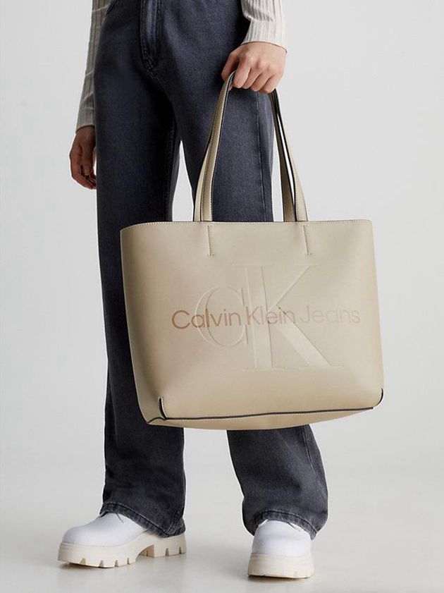 Beige Calvin Klein Tote Women Bags | HSZY-84712