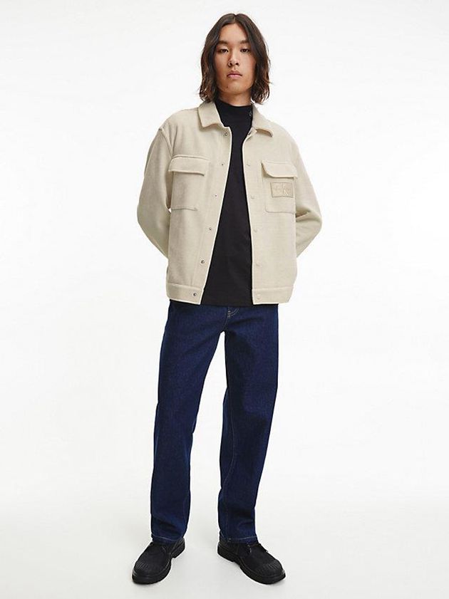 Beige Calvin Klein Velvet Corduroy Men Jacket | FCIM-71520