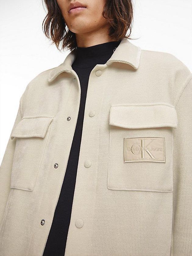 Beige Calvin Klein Velvet Corduroy Men Jacket | FCIM-71520