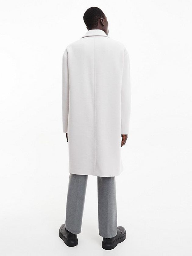 Beige Calvin Klein Virgin Wool Men Coat | NWZB-42319