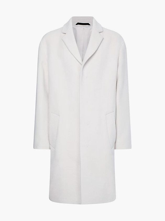 Beige Calvin Klein Virgin Wool Men Coat | NWZB-42319