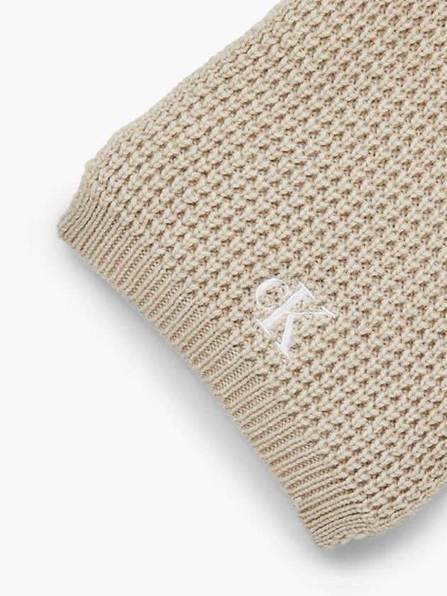Beige Calvin Klein Waffle Knit Women Scarf | HIKF-18623