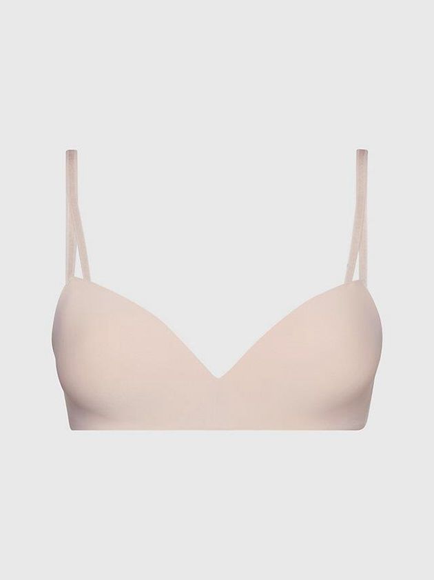 Beige Calvin Klein Wireless Push-Up - Seductive Comfort Women Bra | YNMF-71862