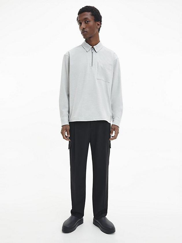 Beige Calvin Klein Zipped Popover Men Shirts | WPTB-56830