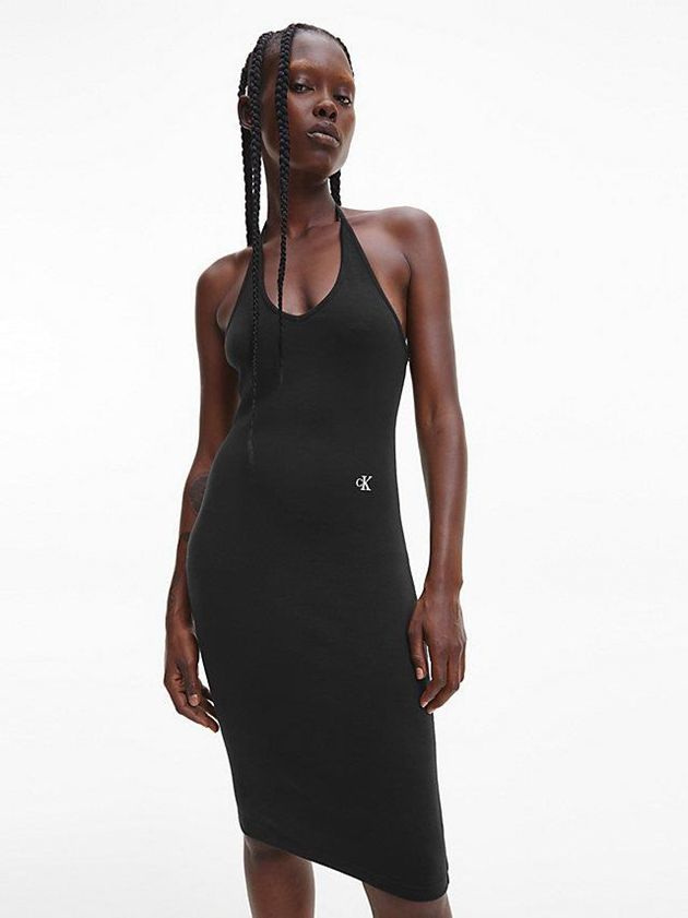 Black Calvin Klein 2-In-1 Bodycon Midi Women Dress | XUVP-94170