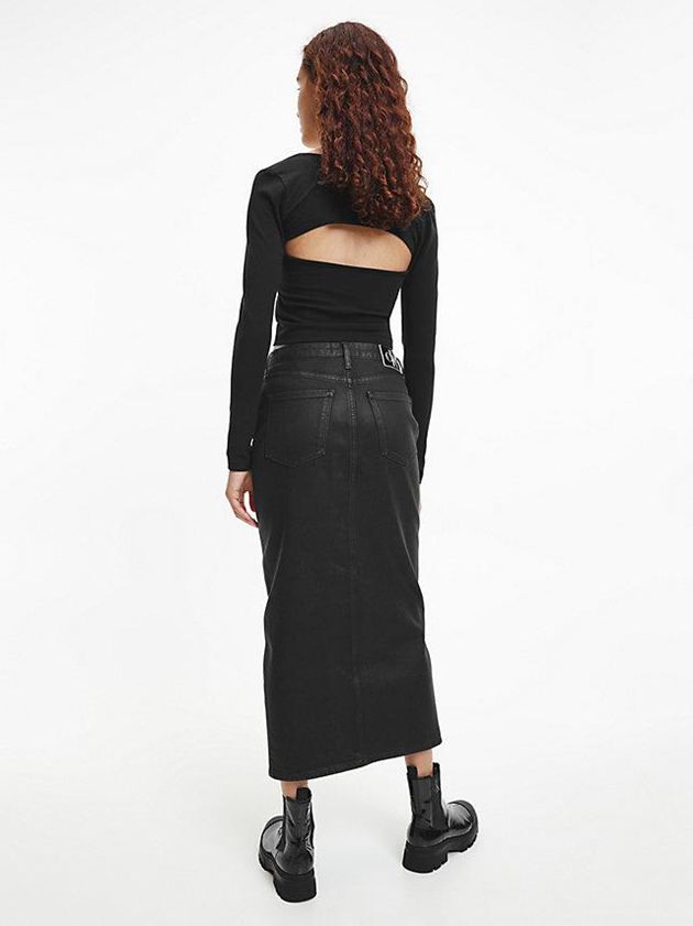 Black Calvin Klein 2-In-1 Long Sleeve Women Top | LGUT-39716