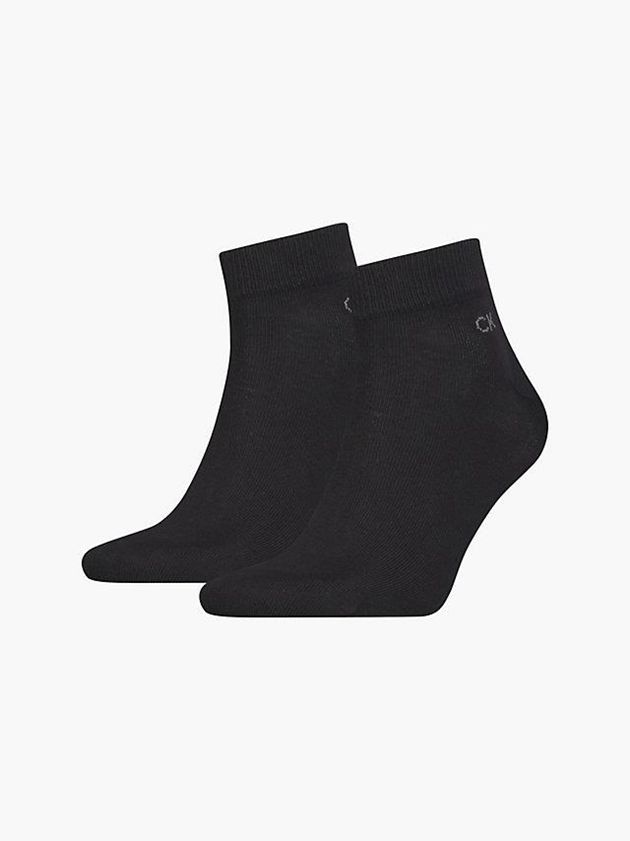 Black Calvin Klein 2 Pack Ankle Men Socks | LWNV-93874
