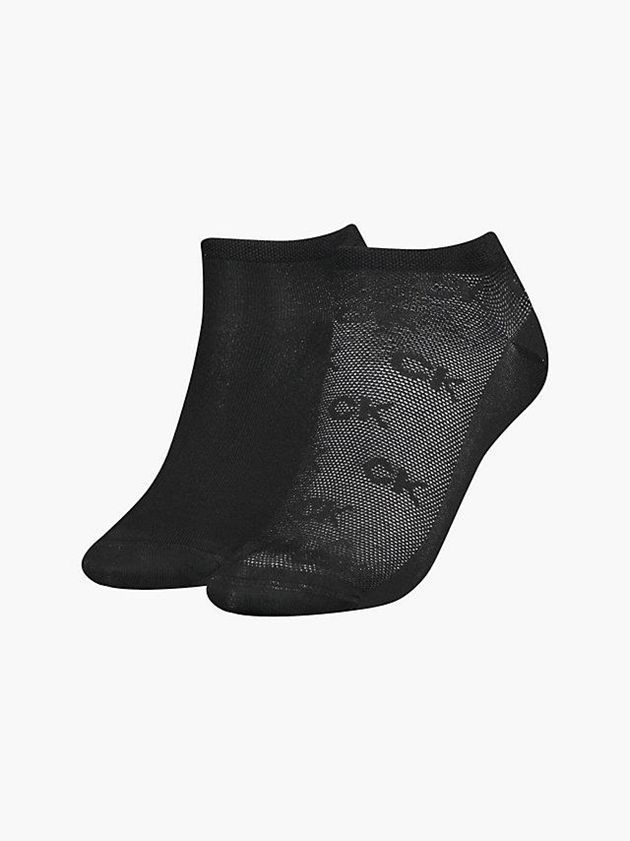 Black Calvin Klein 2 Pack Ankle Women Socks | RMSC-15839