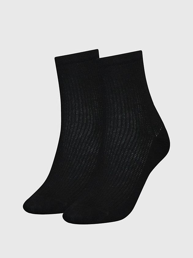 Black Calvin Klein 2 Pack Ankle Women Socks | HKFN-93715