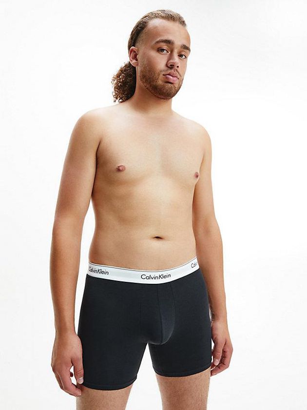 Black Calvin Klein 2 Pack Boxer - Modern Cotton Men Briefs | SGUF-84103