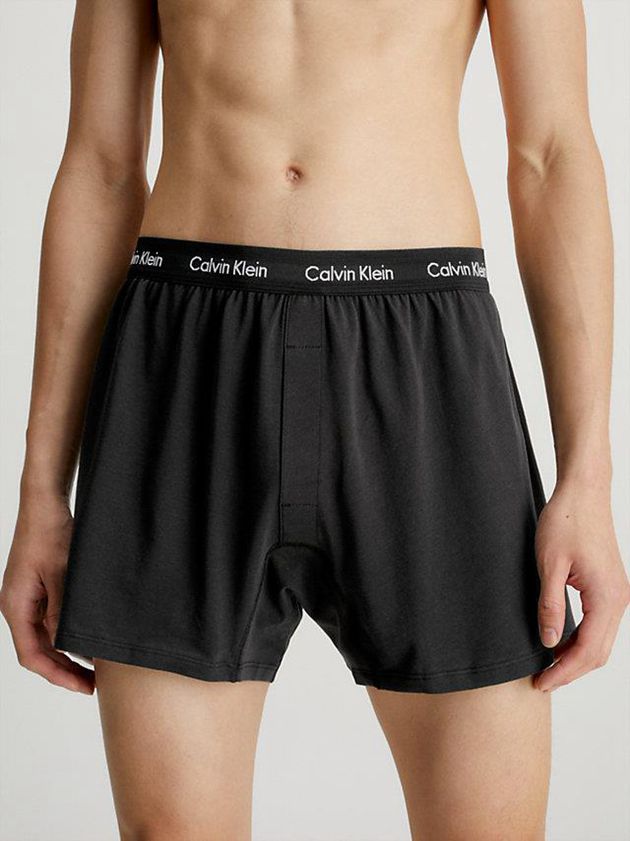 Black Calvin Klein 2 Pack Boxers - Cotton Stretch Men Briefs | BSJP-12508
