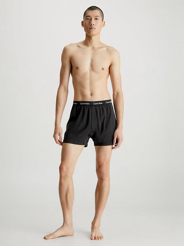 Black Calvin Klein 2 Pack Boxers - Cotton Stretch Men Briefs | BSJP-12508