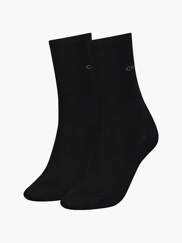 Black Calvin Klein 2 Pack Crew Women Socks | PDAN-25701