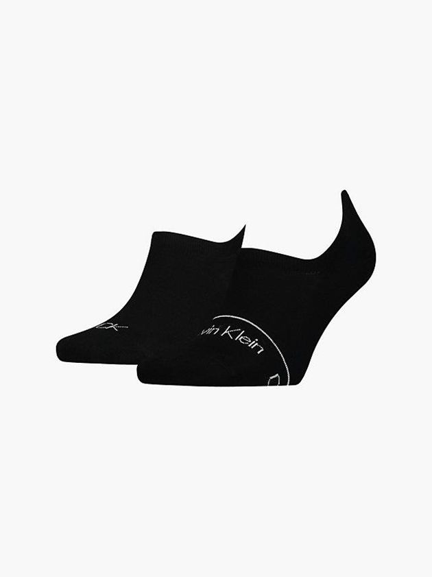 Black Calvin Klein 2 Pack Invisible Men Socks | QNBU-32450