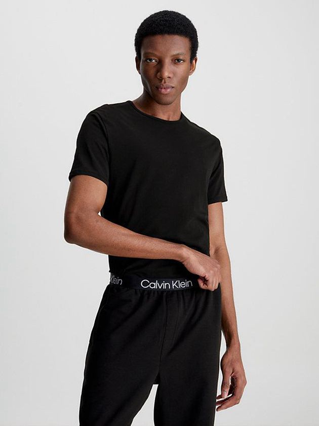 Black Calvin Klein 2 Pack Lounge - Modern Cotton Men T-Shirt | NHPC-42183