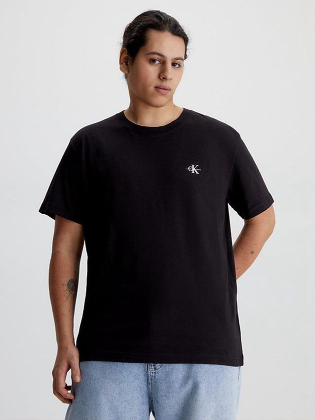 Black Calvin Klein 2 Pack Organic Cotton Men T-Shirt | NIJG-05762