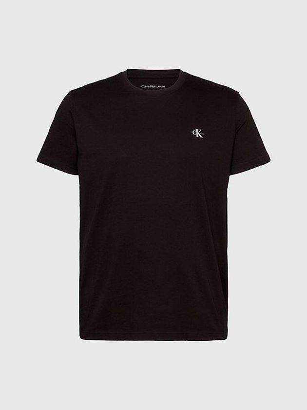 Black Calvin Klein 2 Pack Organic Cotton Men T-Shirt | NIJG-05762