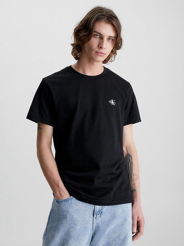 Black Calvin Klein 2 Pack Organic Cotton Men T-Shirt | GSYA-81534