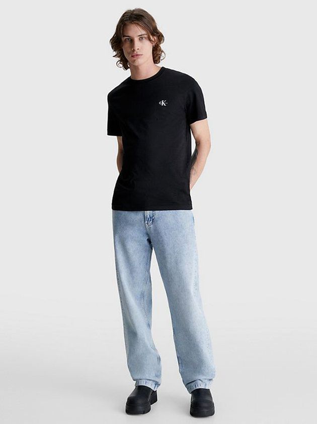 Black Calvin Klein 2 Pack Organic Cotton Men T-Shirt | GSYA-81534