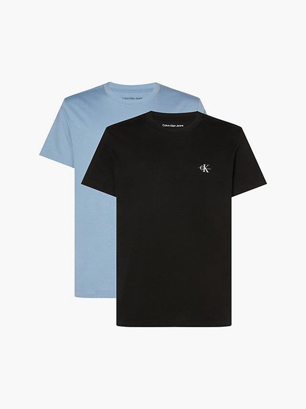 Black Calvin Klein 2 Pack Organic Cotton Men T-Shirt | GSYA-81534