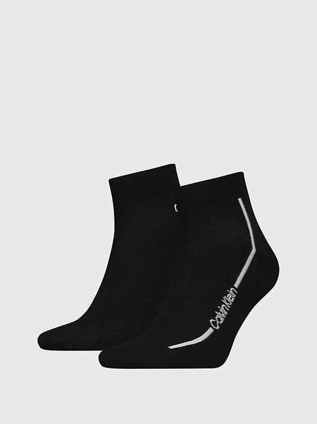 Black Calvin Klein 2 Pack Performance Ankle Men Socks | VBOZ-04659
