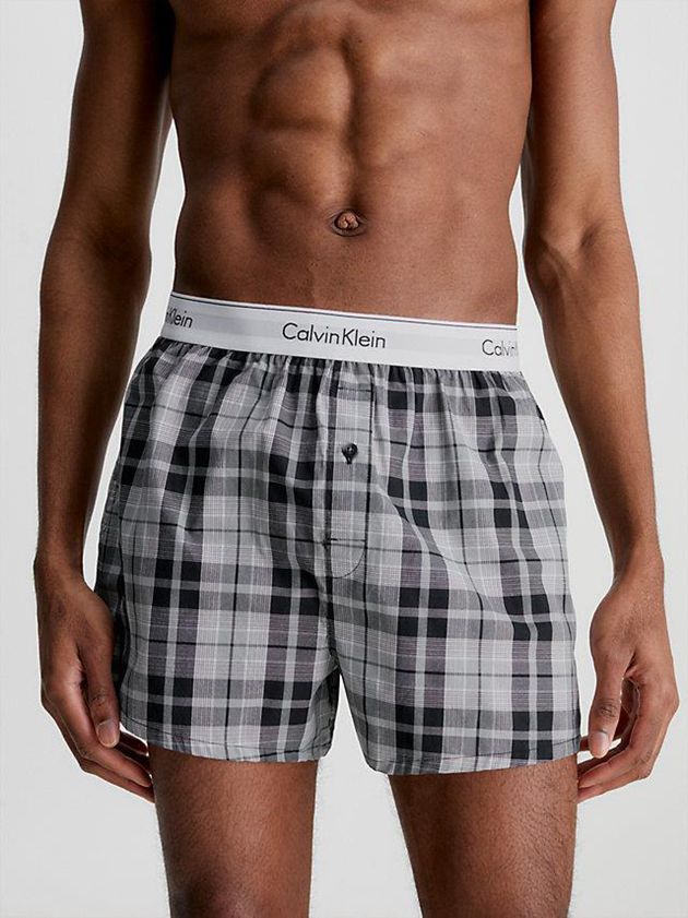 Black Calvin Klein 2 Pack Slim Fit Boxers - Modern Cotton Men Briefs | SZRM-47968