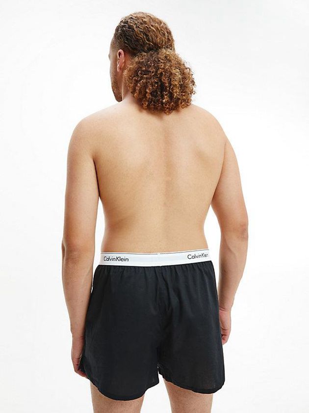 Black Calvin Klein 2 Pack Slim Fit Boxers - Modern Cotton Men Briefs | BWCI-90423