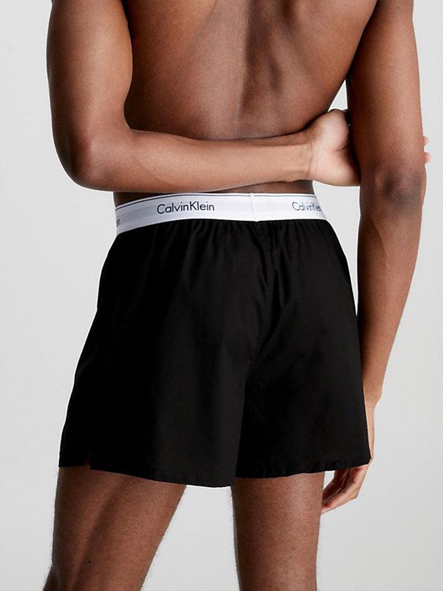 Black Calvin Klein 2 Pack Slim Fit Boxers - Modern Cotton Men Briefs | BWRI-90451