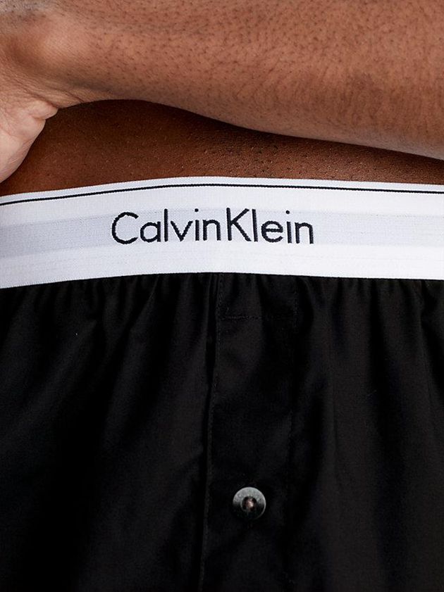 Black Calvin Klein 2 Pack Slim Fit Boxers - Modern Cotton Men Briefs | BWRI-90451
