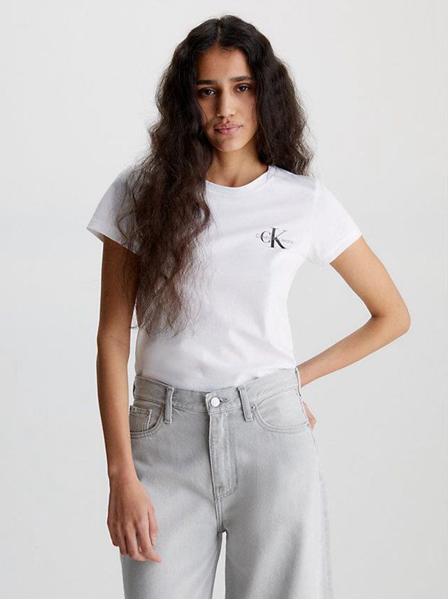 Black Calvin Klein 2 Pack Slim Women T-Shirt | CWQV-09873
