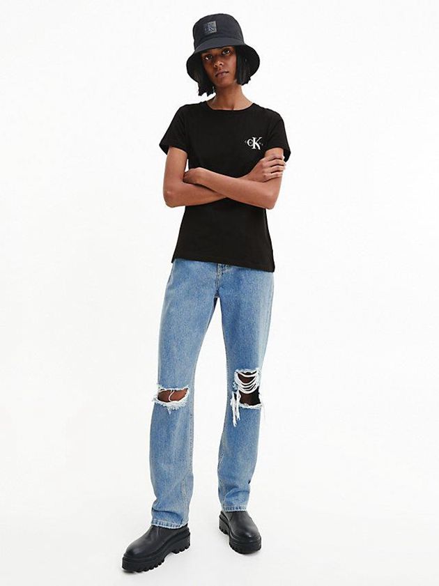 Black Calvin Klein 2 Pack Slim Women T-Shirt | KNTC-79638