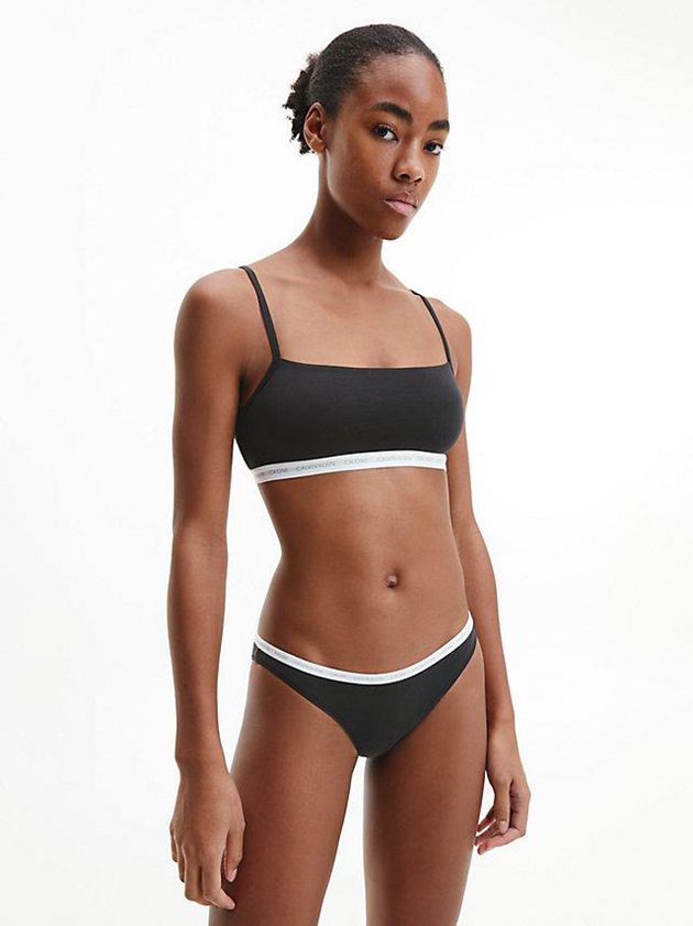 Black Calvin Klein 2 Pack String - CK One Women Bra | VHLU-76145