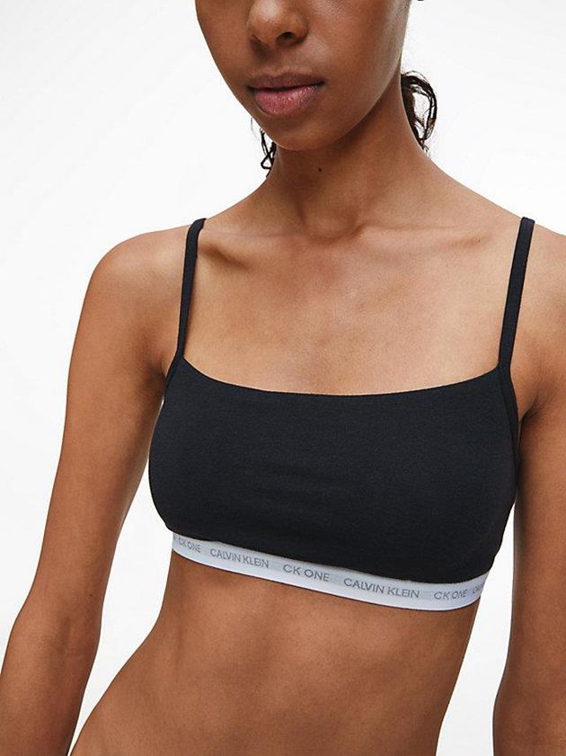 Black Calvin Klein 2 Pack String - CK One Women Bra | JBFY-14069