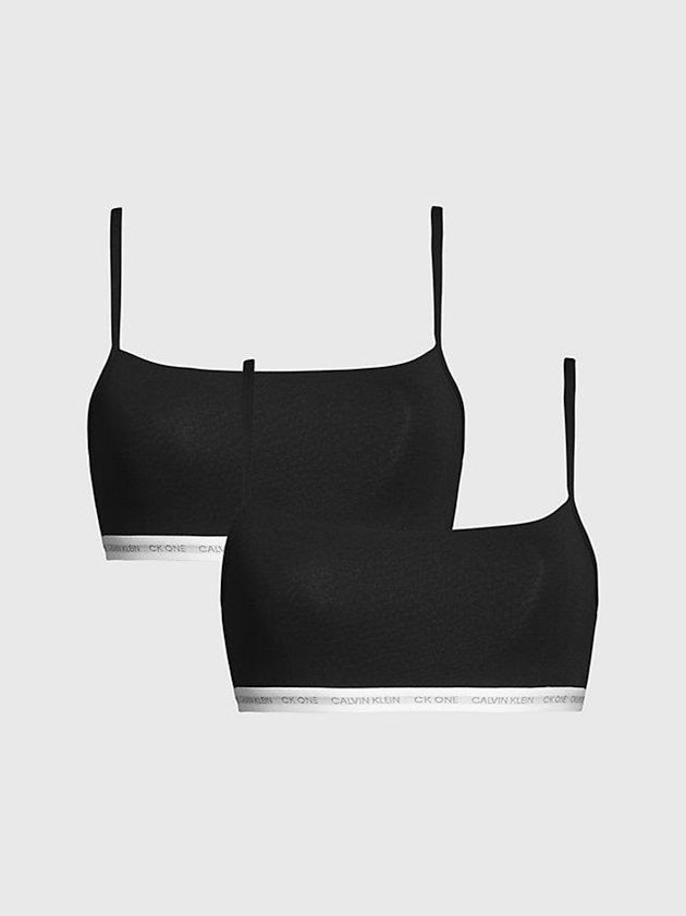 Black Calvin Klein 2 Pack String - CK One Women Bra | JBFY-14069