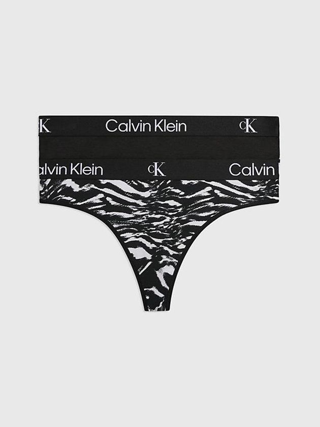 Black Calvin Klein 2 Pack - Ck96 Women Thong | CJZU-98364
