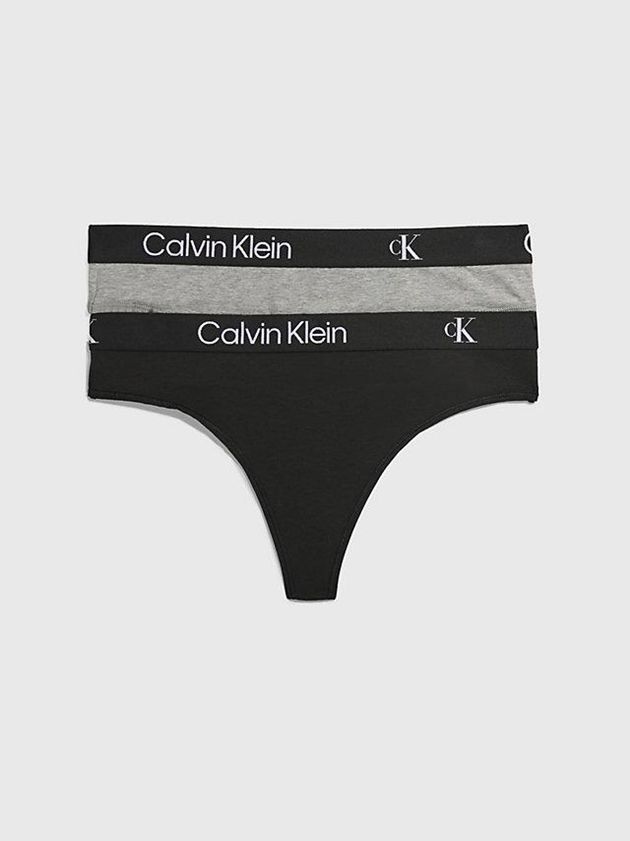 Black Calvin Klein 2 Pack - Ck96 Women Thong | QIUG-61058