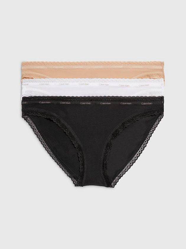 Black Calvin Klein 3 Pack Bikini - Bottoms Up Women Briefs | GDVN-15023