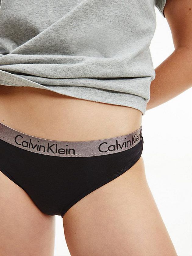 Black Calvin Klein 3 Pack Bikini - Radiant Cotton Women Briefs | TCEH-82970