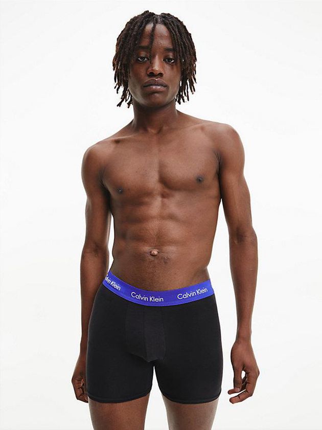 Black Calvin Klein 3 Pack Boxer - Cotton Stretch Men Briefs | LZCD-85912
