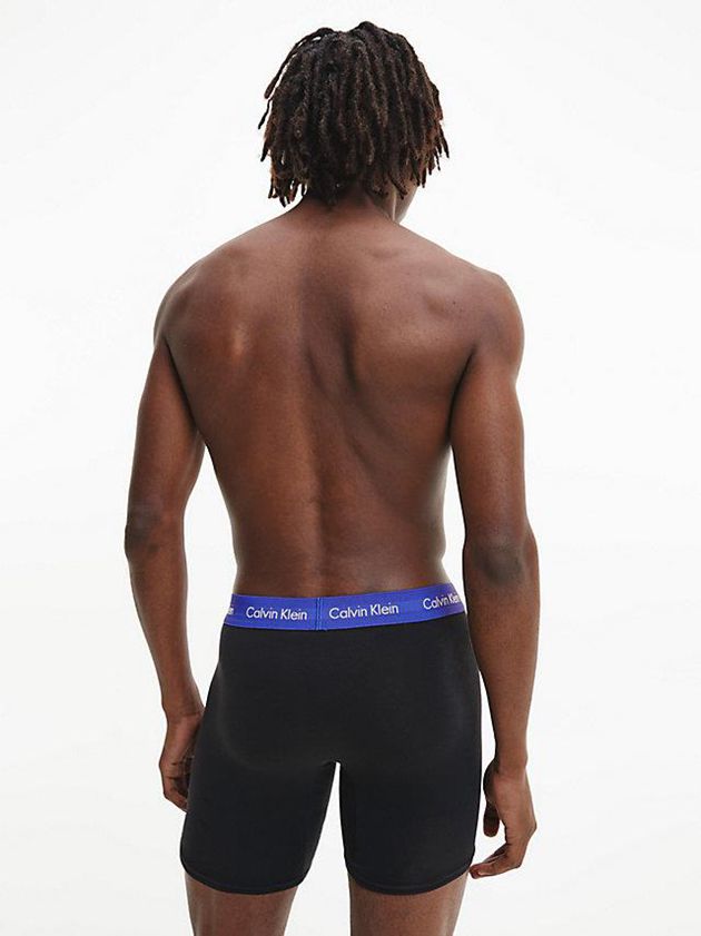Black Calvin Klein 3 Pack Boxer - Cotton Stretch Men Briefs | LZCD-85912