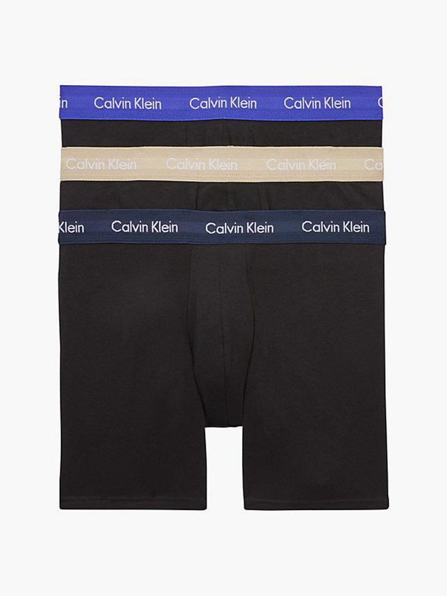 Black Calvin Klein 3 Pack Boxer - Cotton Stretch Men Briefs | LZCD-85912