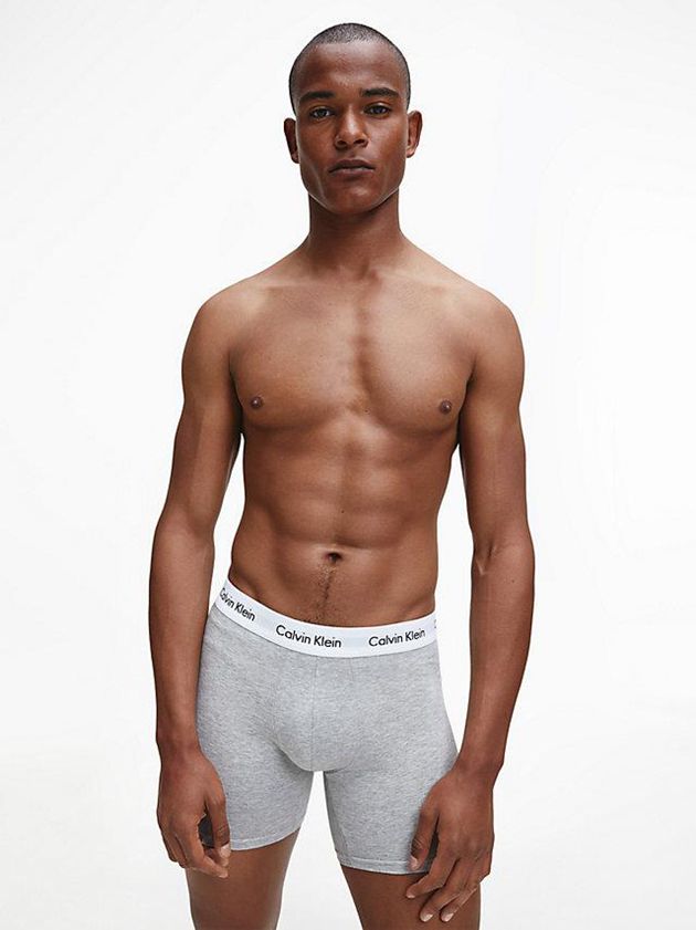 Black Calvin Klein 3 Pack Boxer - Cotton Stretch Men Briefs | TWLM-40821