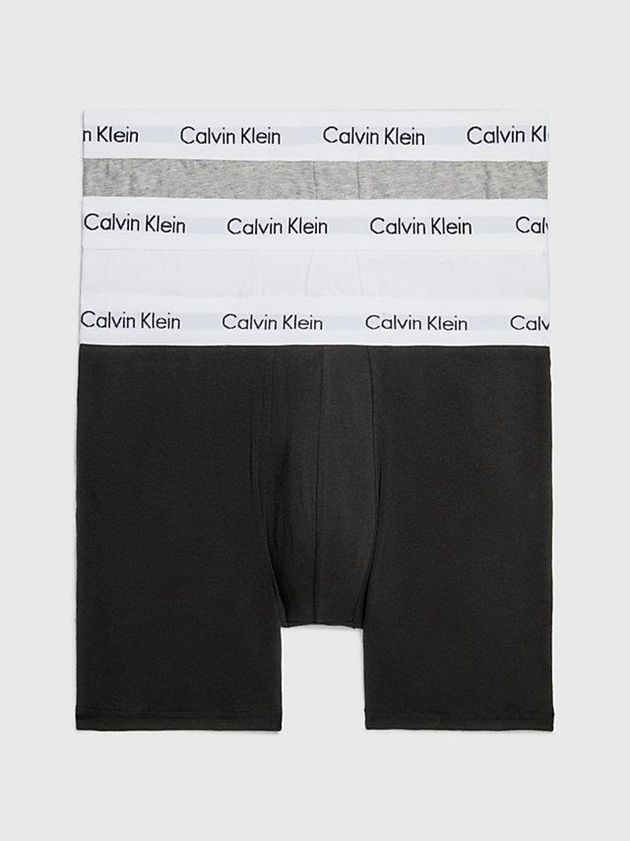 Black Calvin Klein 3 Pack Boxer - Cotton Stretch Men Briefs | TWLM-40821