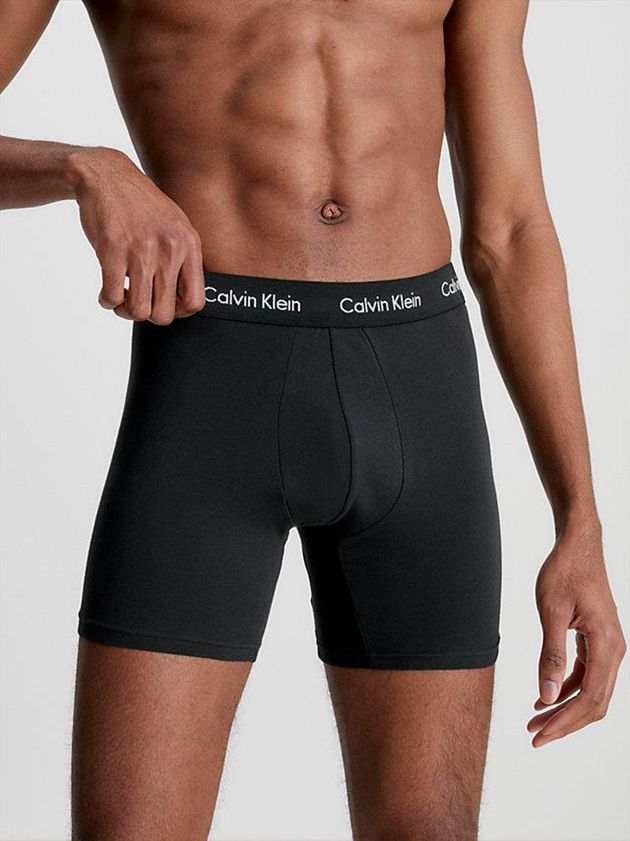 Black Calvin Klein 3 Pack Boxer - Cotton Stretch Men Briefs | EGLF-06745