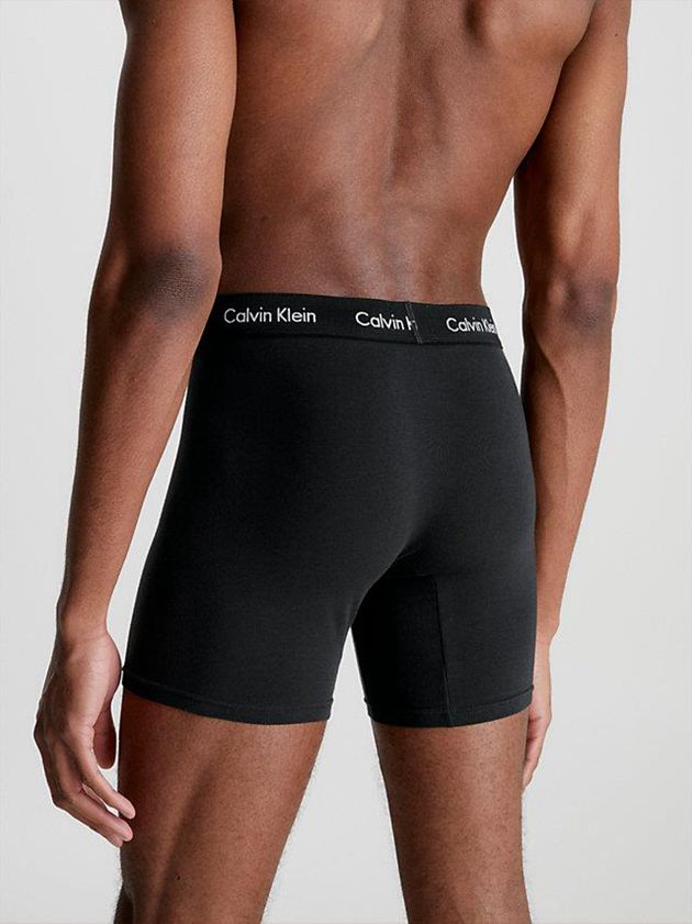 Black Calvin Klein 3 Pack Boxer - Cotton Stretch Men Briefs | EGLF-06745