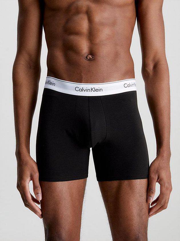 Black Calvin Klein 3 Pack Boxer - Modern Cotton Men Briefs | XNIU-01748