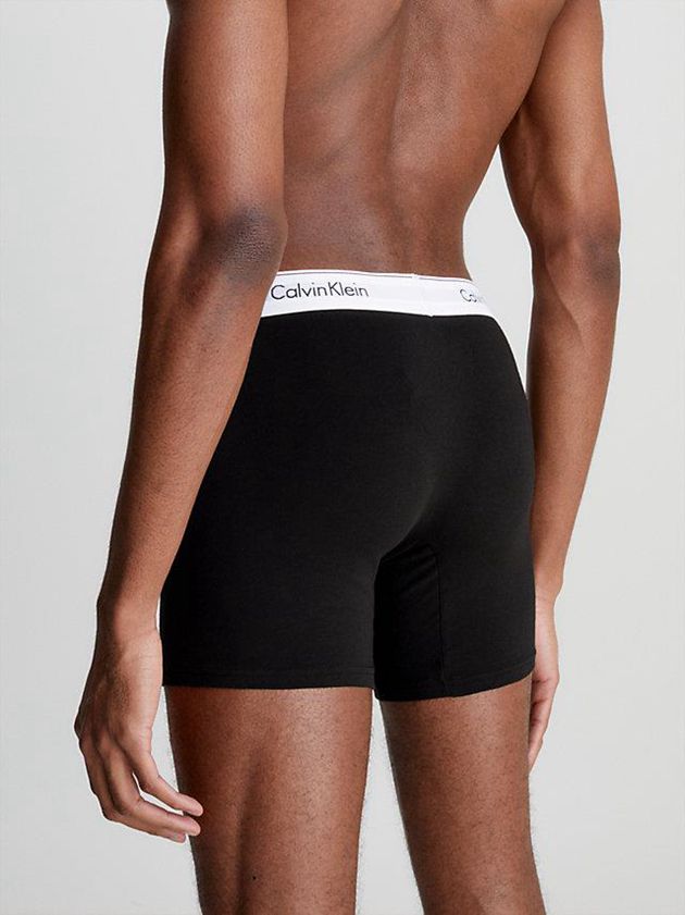 Black Calvin Klein 3 Pack Boxer - Modern Cotton Men Briefs | XNIU-01748
